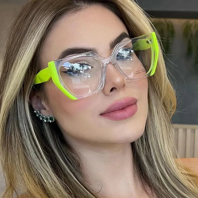 Fluorescent Cat Eye Glasses Anti Blue Light Color Blocking