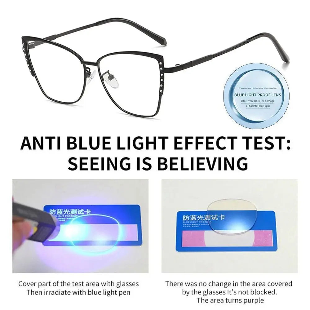 Anti-blue Light Women Cat Eye Eyeglasses Frame Designer