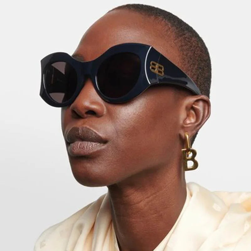 Vintage Oversized Square Cat Eye Gradient Sun Glasses