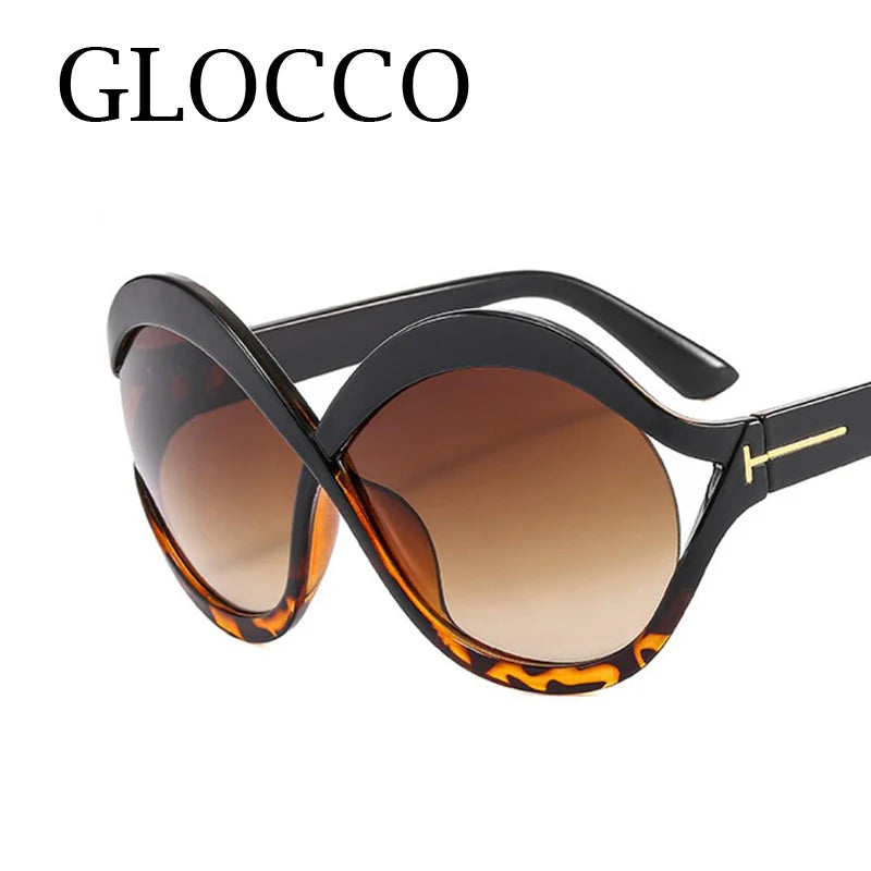 Unique Black Gradient Oversized Sunglasses Eyewear Shades