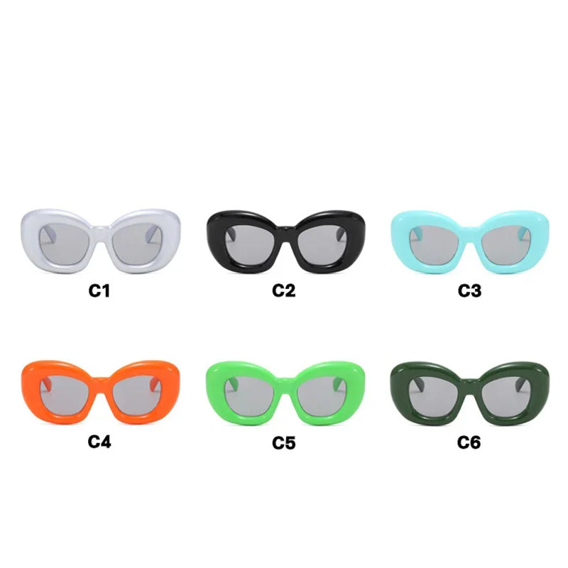 New Fashion Oval Green Round Frame Colorful Shades Eyewear
