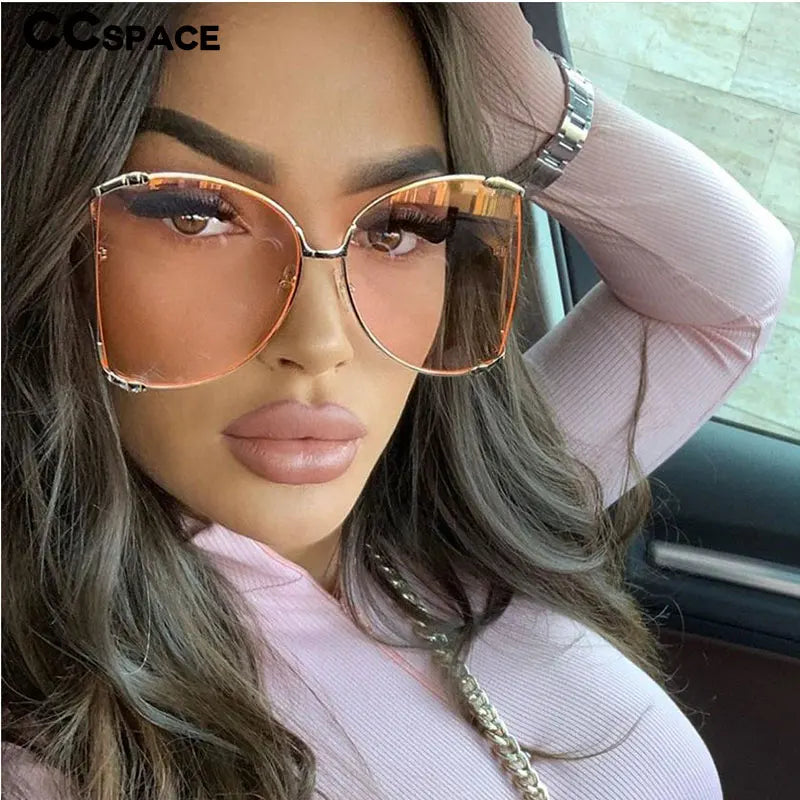 Women Metal Frame Fashion Luxury Gradient Shades