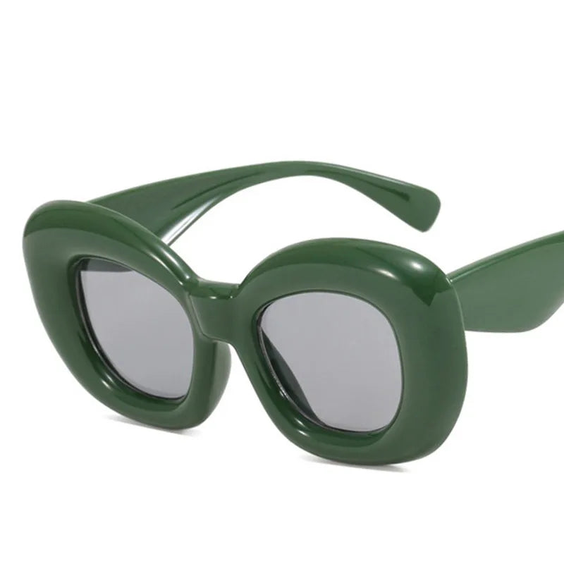 New Fashion Oval Green Round Frame Colorful Shades Eyewear