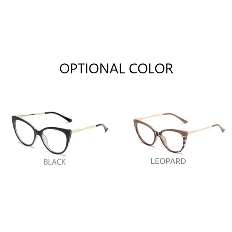 Blue Light Discoloration Blocking Cat Eye Fashion Retro Eyeglasses