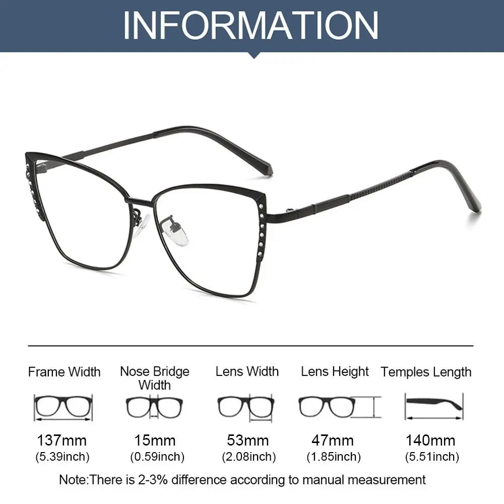 Anti-blue Light Women Cat Eye Eyeglasses Frame Designer