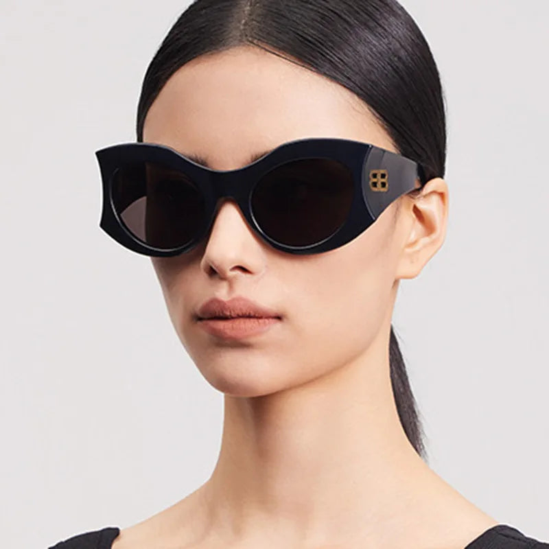 Vintage Oversized Square Cat Eye Gradient Sun Glasses