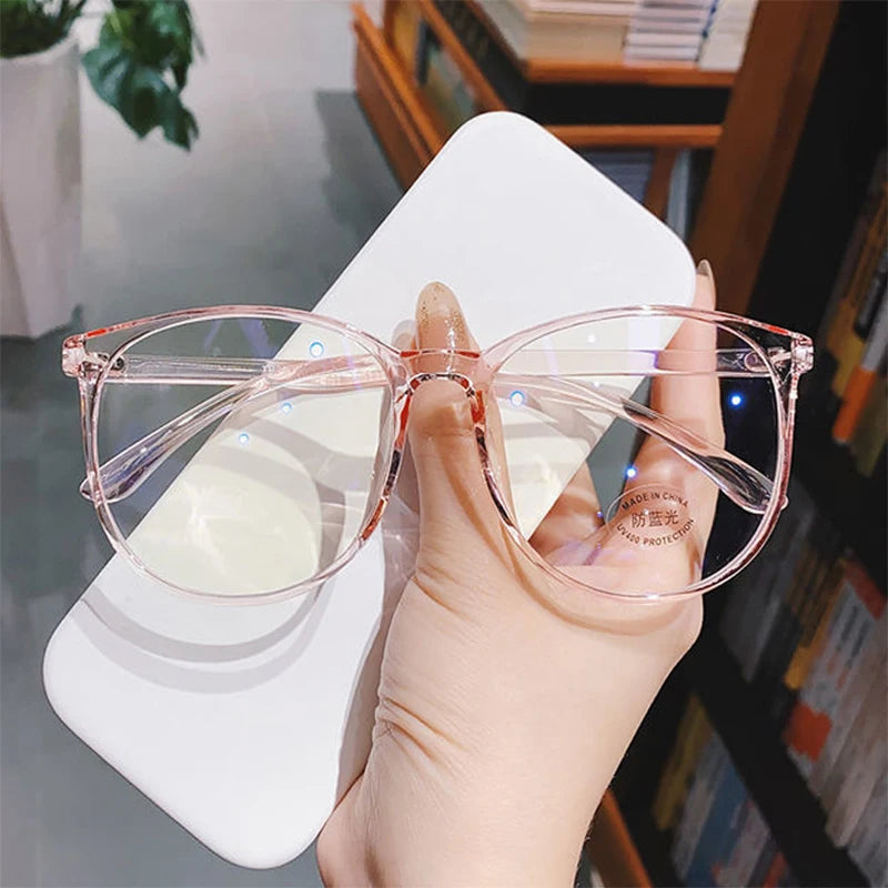 Transparent Frame Anti Blue light Vintage Optical Plain Spectacles