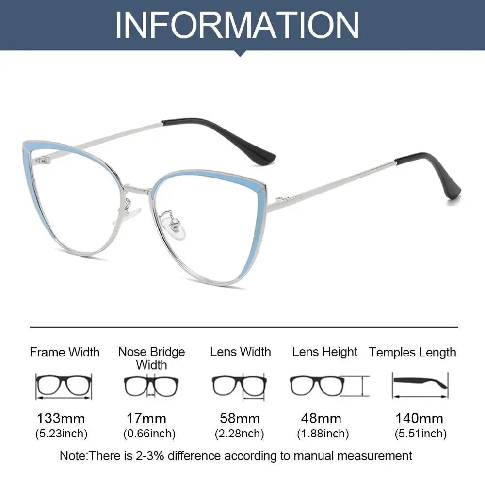 Oversized Optical Metal Frame Eye Protection Ultra Light Eyeglasses