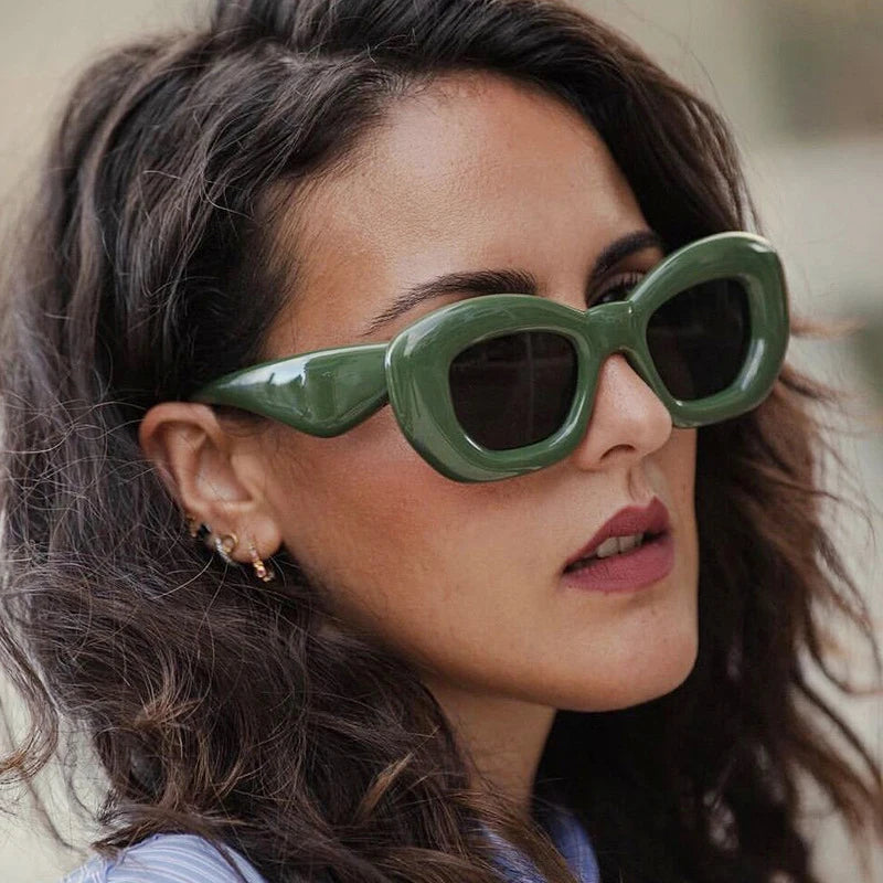 New Fashion Oval Green Round Frame Colorful Shades Eyewear