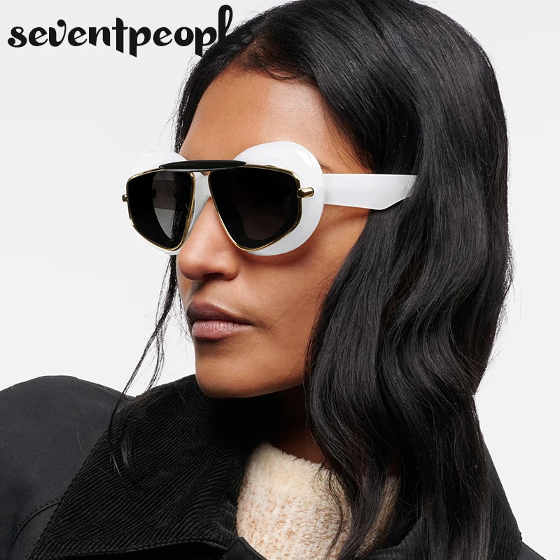 Double Frame Geometric Cat Eye Shades Eyewear