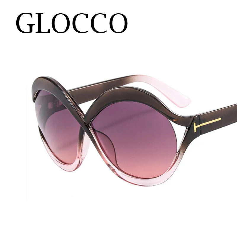 Unique Black Gradient Oversized Sunglasses Eyewear Shades