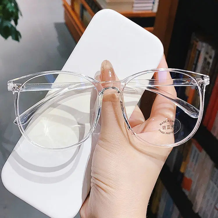 Transparent Frame Anti Blue light Vintage Optical Plain Spectacles