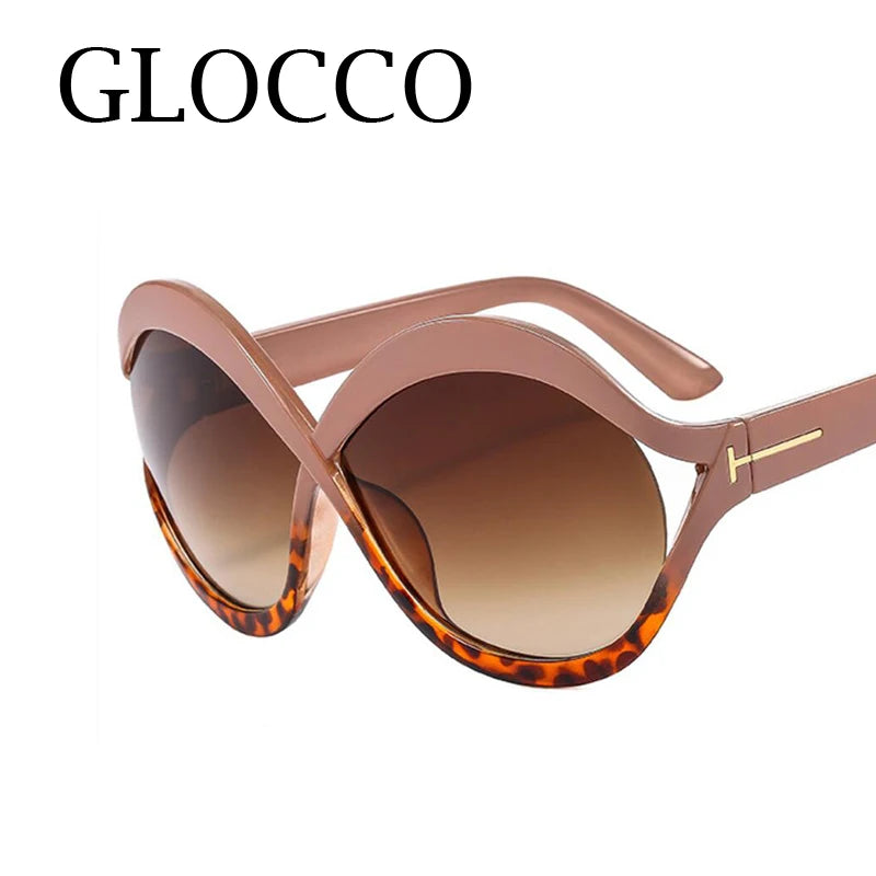 Unique Black Gradient Oversized Sunglasses Eyewear Shades