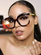 Clear Blue Ray Blocking Eyeglasses Large Glasses